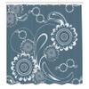 Ambesonne Grey Blue Shower Curtain, Abstract Blossoming Petals with Abstract Swirls Romantic Flowers, Cloth Fabric Bathroom Decor Set with Hooks, 69" W x 75" L, Slate Blue White view 2