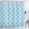 Ambesonne Grey Blue Shower Curtain, Kiwi Birds Indigenous New Zealand Animals Doodle Style Tropical Wildlife, Cloth Fabric Bathroom Decor Set with Hooks, 69" W x 84" L, Pale Blue and Grey view 1