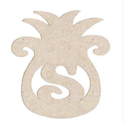 18" Pineapple Monogram Letter Unfinished Wood Initial S (Sizes 12"-30")