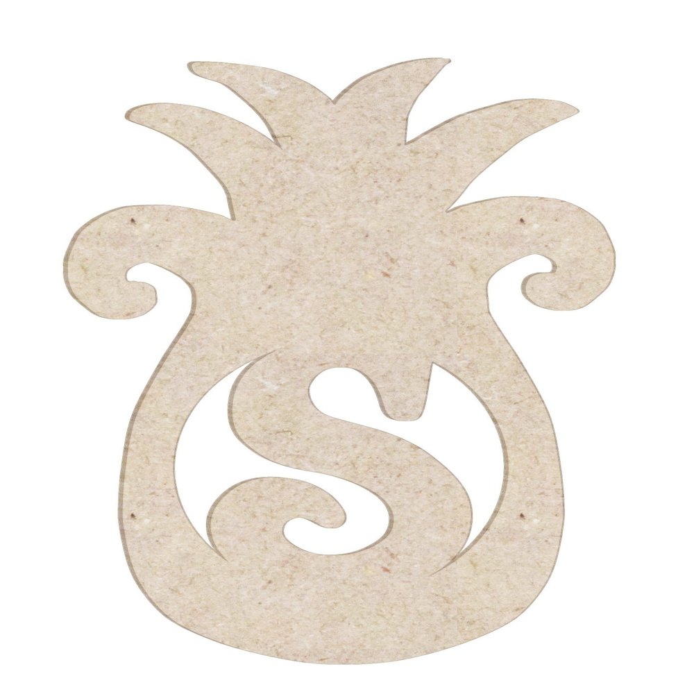 18" Pineapple Monogram Letter Unfinished Wood Initial S (Sizes 12"-30")
