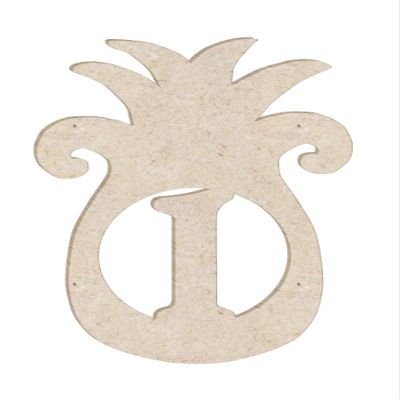 12" Pineapple Monogram Letter Unfinished Wood Initial I (Sizes 12"-30")