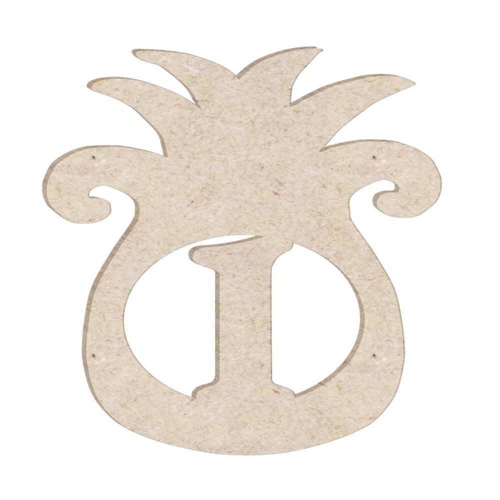 12" Pineapple Monogram Letter Unfinished Wood Initial I (Sizes 12"-30")