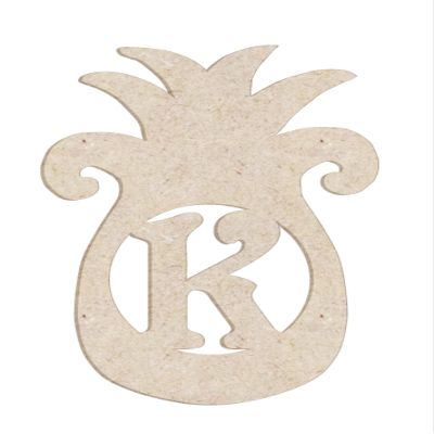 18" Pineapple Monogram Letter Unfinished Wood Initial K (Sizes 12"-30")
