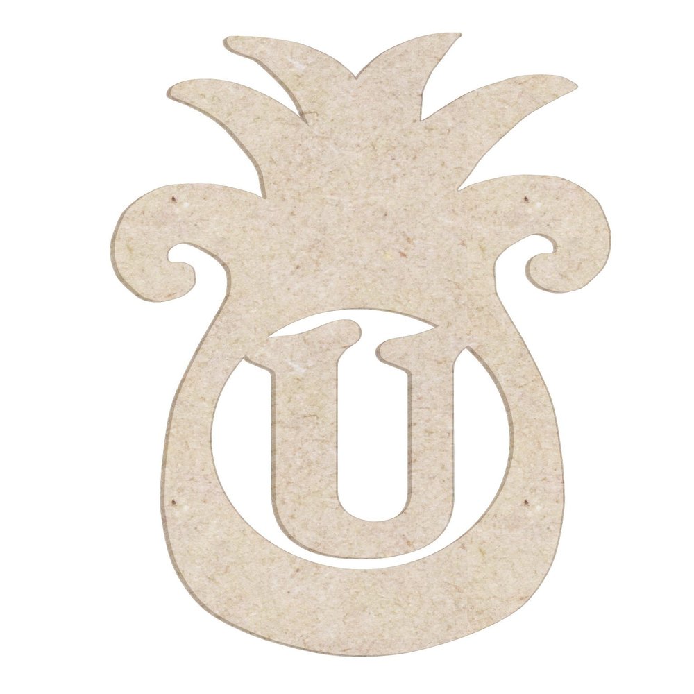 12" Pineapple Monogram Letter Unfinished Wood Initial U (Sizes 12"-30")