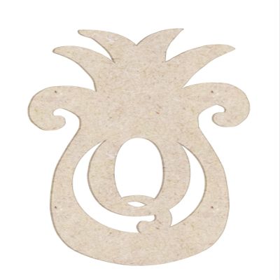 14" Pineapple Monogram Letter Unfinished Wood Initial Q (Sizes 12"-30")