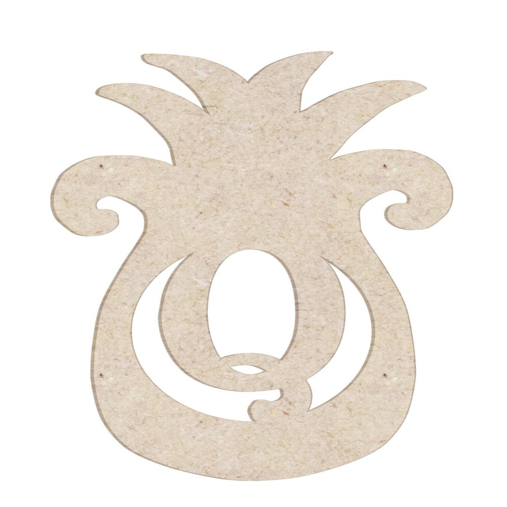 14" Pineapple Monogram Letter Unfinished Wood Initial Q (Sizes 12"-30")