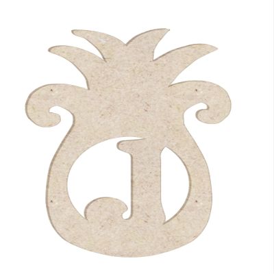 24" Pineapple Monogram Letter Unfinished Wood Initial J (Sizes 12"-30")