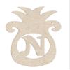 12" Pineapple Monogram Letter Unfinished Wood Initial N (Sizes 12"-30") view 1