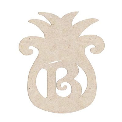 18" Pineapple Monogram Letter Unfinished Wood Initial B (Sizes 12"-30")