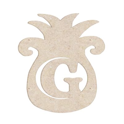 14" Pineapple Monogram Letter Unfinished Wood Initial G (Sizes 12"-30")