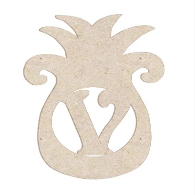 20" Pineapple Monogram Letter Unfinished Wood Initial V (Sizes 12"-30")
