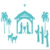 Omega Products Corporation Nativity Scene Vinyl Decal Sticker - Large - Turquoise view 1