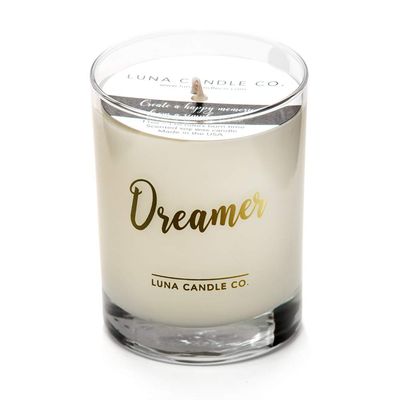 LUNA CANDLE CO. Classic, Pure Lavender Scented Jar Candle, Soy Wax, 11oz. Glass, Up to 110 Hours of Burn Time, Low Smoke, Aromatherapy, Rest and Relaxation, Handcrafted in The USA- Dreamer