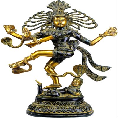 Exoticindia Lord Shiva as Nataraja Statue, Black/Gold