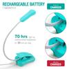 Vekkia Rechargeable Book Light for Reading in Bed, 3 Color x 3 Brightness, Lightweight Reading Light, Up to 70 Hours Lighting, Great for Readers, Travel (Blue) view 4