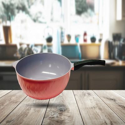 13.5" Non Stick Ceramic Frying Wok Pan Interior Exterior Pan, Made In Korea