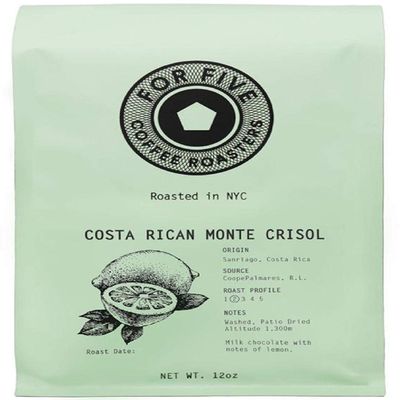 For Five Coffee Roasters Costa Rica Monte Crisol Whole Bean 12oz