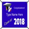 Graduation Banner - Purple (3ft x 2 ft) view 1