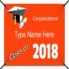 Graduation Banner- Orange (3ft x 2ft) view 1