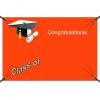 Graduation Banner- Orange (3ft x 2ft) view 2