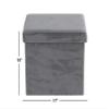 Deco 79 Polyester Square Storage Stool, 17" x 15" x 15", Gray view 3
