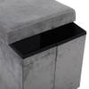 Deco 79 Polyester Square Storage Stool, 17" x 15" x 15", Gray view 4