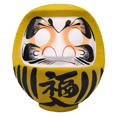 Daruma HKDM-10-YE-1 Fuku Daruma No. 10, Yellow, Home Safety and Great Wishes Fulfillment, 11.0 x 10.2 x 11.8 inches (28 x 26 x 30 cm)