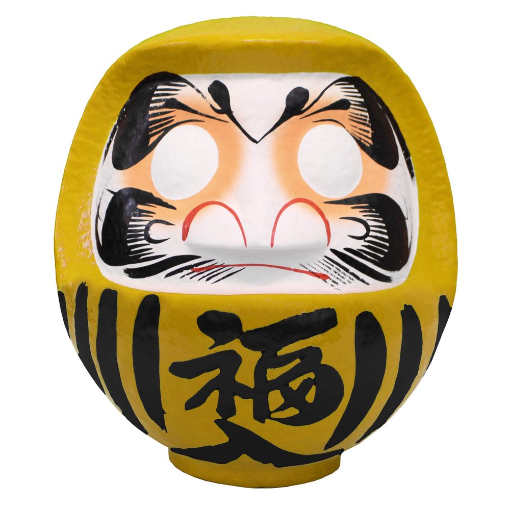 Daruma HKDM-10-YE-1 Fuku Daruma No. 10, Yellow, Home Safety and Great Wishes Fulfillment, 11.0 x 10.2 x 11.8 inches (28 x 26 x 30 cm)