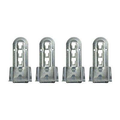 Secotec VAS204 Bed Connection Bed Fitting Mounted Height Adjustable for Middle Bar Latte Grid Iron Steel Galvanised Height: 140 mm, Pack of 4, 4