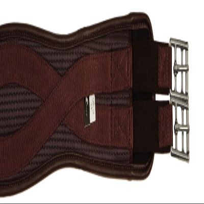 Horse Fare Products PVC Contoured English Girth with Double Elastic (Brown, 44")