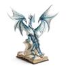 Large Blue Dragon Standing On an Open Ancient Book view 3