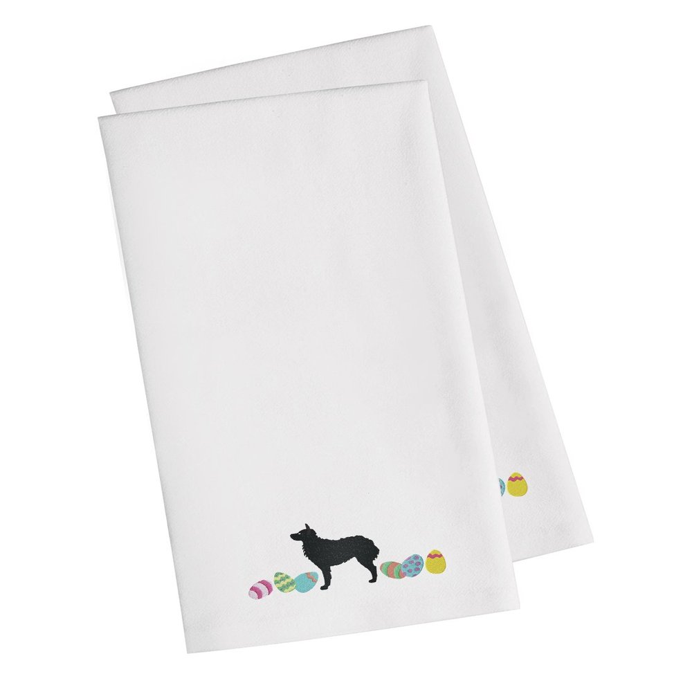 Caroline's Treasures CK1630WHTWE Croatian Sheepdog Easter White Embroidered Towel Set of 2 Decorative Bathroom Guest Hand Towel for Hand, Face, Tea, Dishcloth, 19 X 25, White