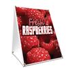 A-Frame Sidewalk Coroplast Fresh Raspberries Sign with Graphics On Each Side | 18" X 24" Print Size view 1