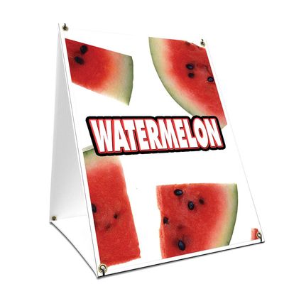 A-Frame Sidewalk Coroplast Watermelon Sign with Graphics On Each Side | 24" X 36" Print Size