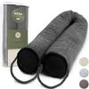 Under Door Draft Stopper and Blocker, Draft Guard for Doors and Windows, Decorative Fabric Cylinder Blocker Provides Weighted Door Insulation by DECOREALM (Black, 36 Inches) view 1