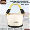 Graintex CB2216 Utility Canvas Bucket Leather Bottom 16" X 10" Rope Handle view 2