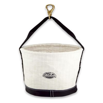 Graintex CB2165 Utility Canvas Tapered Bucket Leather Bottom 16 Inner Pockets W/Swivel Snap Hook 14" X 12" X 10" Rip-Stop Canvas Webbing Handle