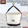 Graintex CB2165 Utility Canvas Tapered Bucket Leather Bottom 16 Inner Pockets W/Swivel Snap Hook 14" X 12" X 10" Rip-Stop Canvas Webbing Handle view 2