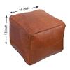 Baba Souk Moroccan Square Leather Pouf - Tan view 3