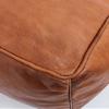 Baba Souk Moroccan Square Leather Pouf - Tan view 4