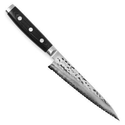 Enso HD Hammered Damascus 6-inch Serrated Utility Knife