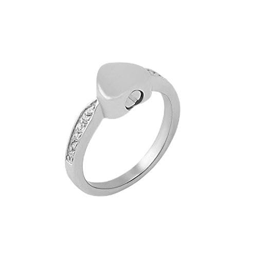 Oinsi Size (6,7,8,9) Inlay Zircon Band Ring Engravable Stainless Steel Heart Cremation Ring Jewelry For Ashes (8#)