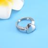 Oinsi Size (6,7,8,9) Inlay Zircon Band Ring Engravable Stainless Steel Heart Cremation Ring Jewelry For Ashes (8#) view 4
