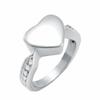 Oinsi Size (6,7,8,9) Inlay Zircon Band Ring Engravable Stainless Steel Heart Cremation Ring Jewelry For Ashes (6#) view 1