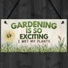 RED OCEAN Gardening So Exciting Funny Novelty Hanging Sign Plaque Friendship Gift Gardening Sign view 4