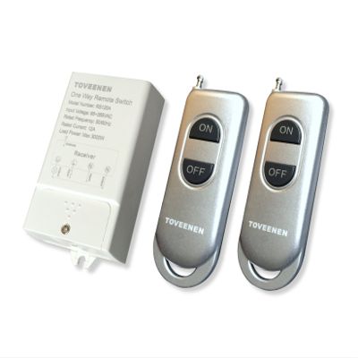Wireless Switch 400ft Long Range Wide Voltage 85~265V Large Load Remote Control for Lights Pumps Water Heaters Vacuum(2 Remote)
