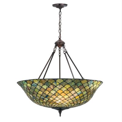 StarSun Depot 24" W Tiffany Fishscale Inverted Pendant