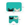 Amagical 2 Piece/Set Bathroom Mat Set Animal Cute Pet Dogs Pattern Non Slip Bath Rug Shower Mat Contour Mat Green view 2