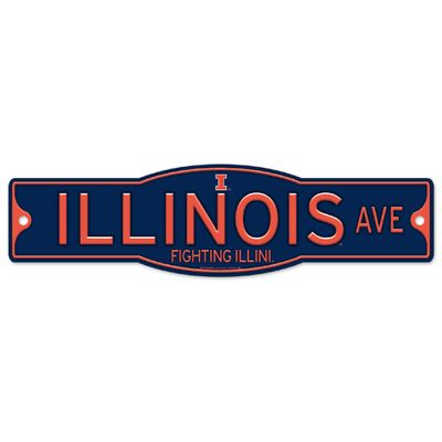 WinCraft Illinois Illini 4" x 17" Plastic Street Sign