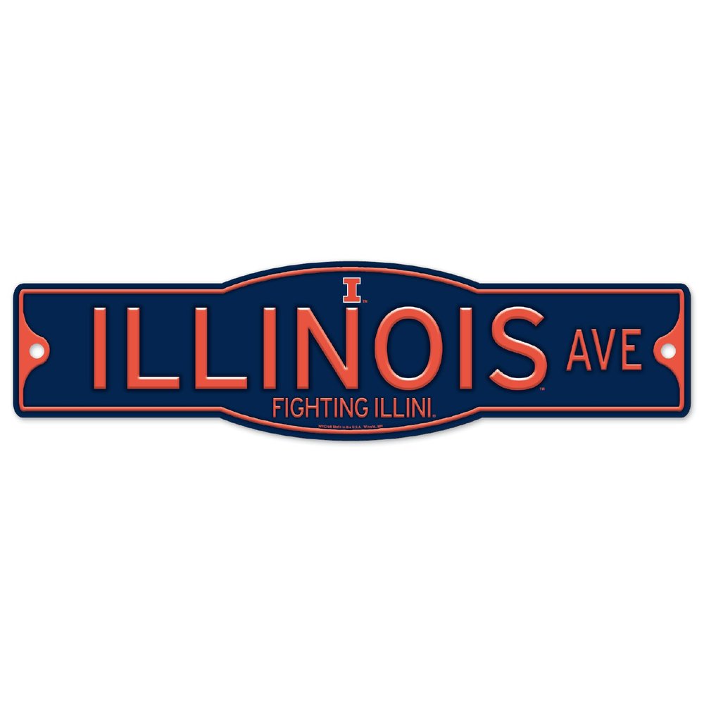 WinCraft Illinois Illini 4" x 17" Plastic Street Sign